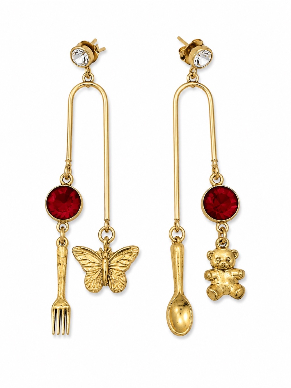 One-of-a-Kind Handmade Vintage Charm Statement Earrings